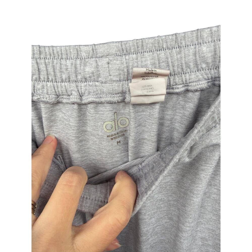 Alo Yoga Men's Medium Drop Crotch Harem Jogger Pants Heather Gray Zipper Pockets - Picture 4 of 7